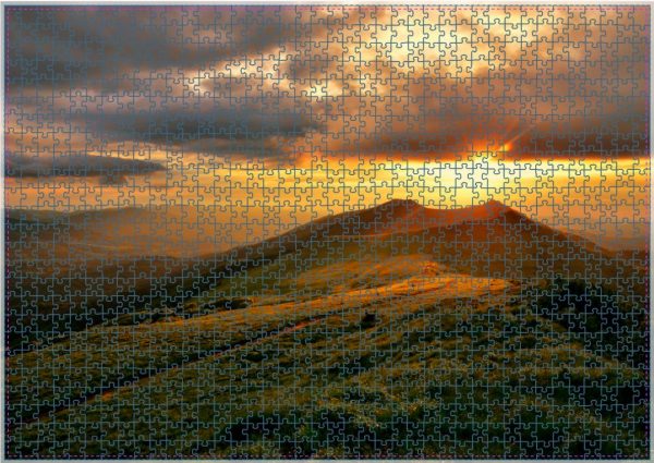 Zachód słońca nad Połonina Wetlińską - puzzle