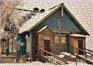 Drewniany dom - Puzzle